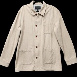 Williams & Kent Chore Jacket Mens XL (Slim Fit) Cotton Linen Lightweight Zip Up